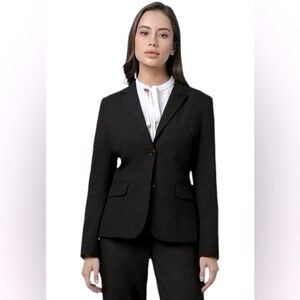 Moda International Black Tailored Blazer - Black Single Breasted Blazer Size 4